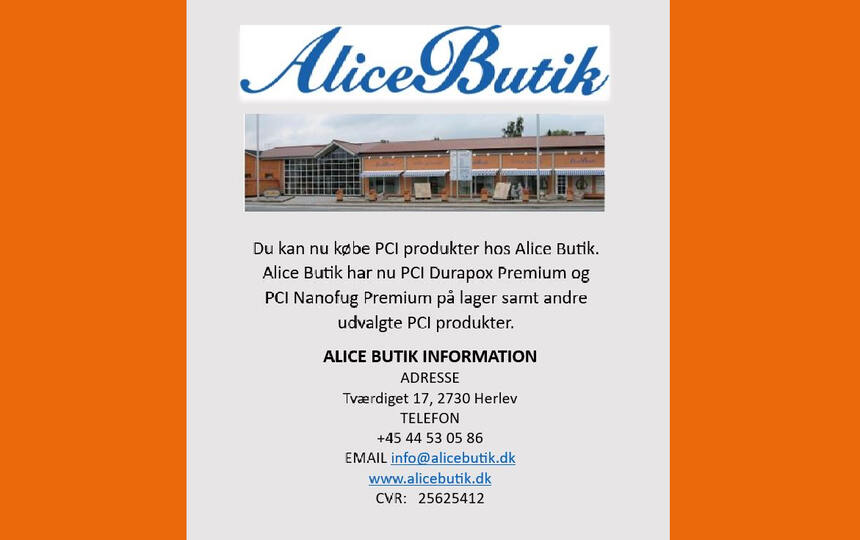 Du kan købe PCI produkter hos Alice Butik
